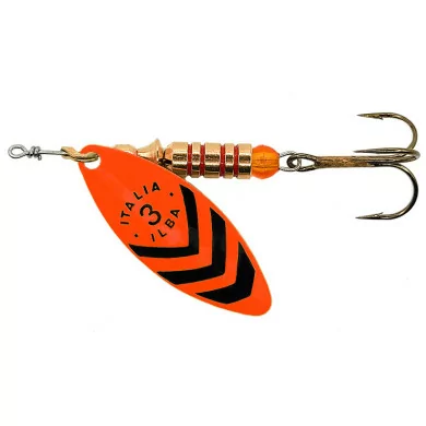 Cucchiaino rotante da pesca ILBA Lungo FLUO orange/nero