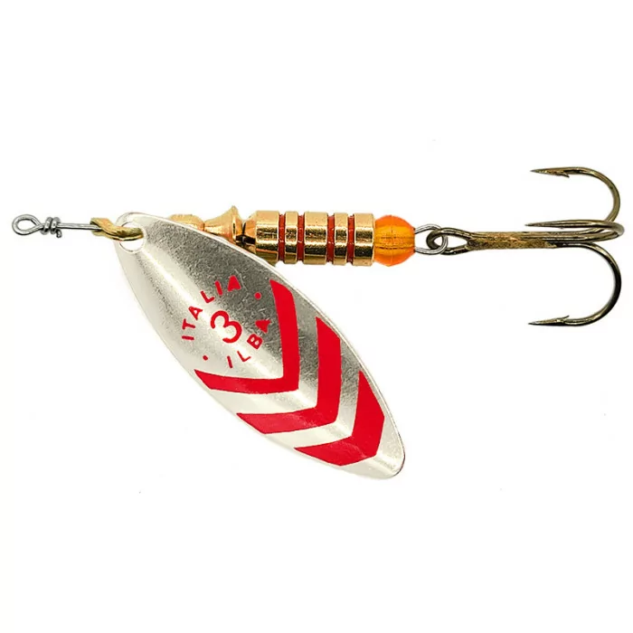 Cucchiaino da pesca ILBA Lungo Decorato argento rosso