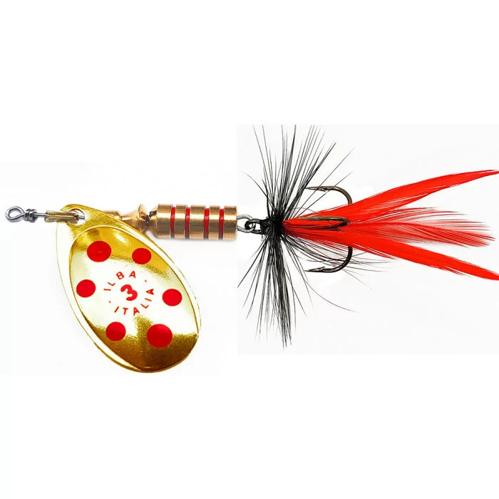 Cuiller de pêche ILBA Tondo Mouche or rouge