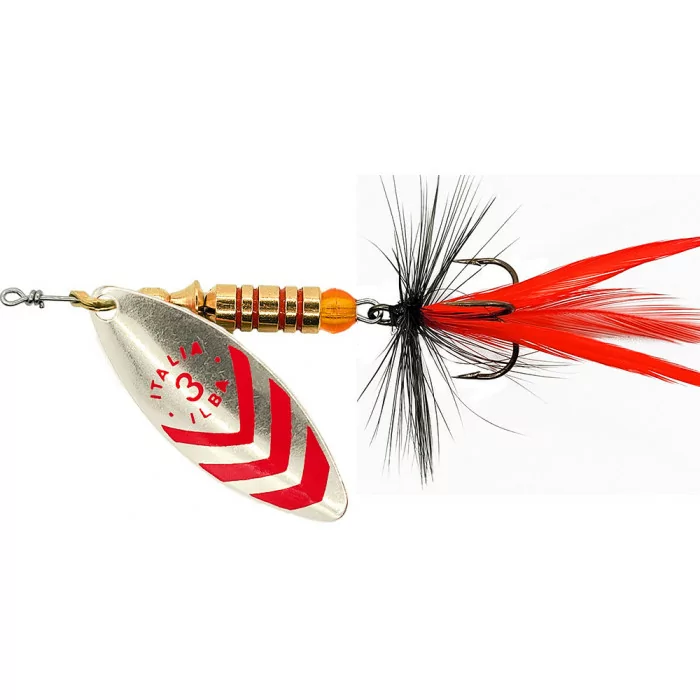 Fishing spinner ILBA Lungo Fly silver red