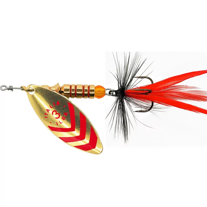 Fishing spinner ILBA Lungo Fly gold red