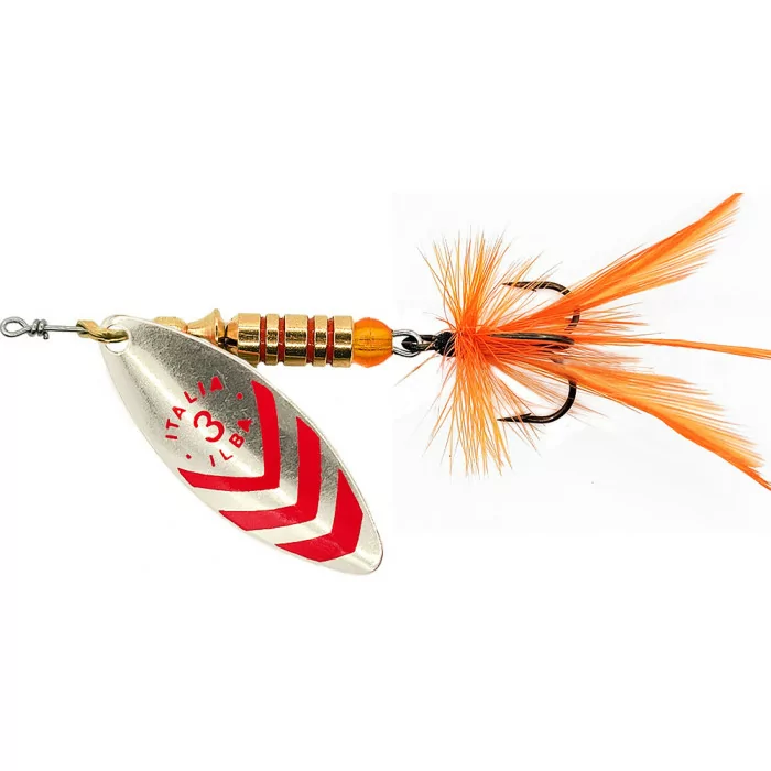 Fishing spinner ILBA Lungo Fly silver red