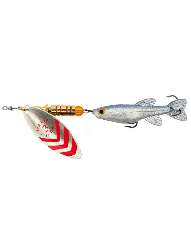 Minnow ILBA con cucchiaino da pesca Lungo Argento Rosso