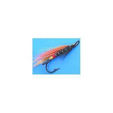 Mosca Salmon Flies Double Hook BLACK GREEN