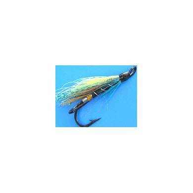 Fly Salmon Flies Double Hook ELECTRIC GREEN Hook 2
