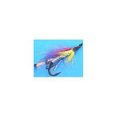 Fly Salmon Flies Double Hook ELECTRIC PURPLE Hook 4