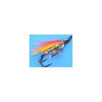 Mosca Salmon Flies Double Hook GOLD RED