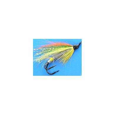 Fly Salmon Flies Double Hook ORANGE GREY Hook 4
