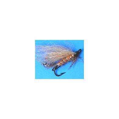 Mosca Salmon Flies Fox Tail Double Hook NATURAL