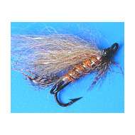 Fly Salmon Flies Fox Tail Double Hook NATURAL (4-6)