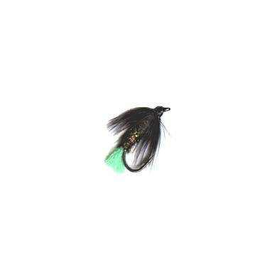 Fly Wet BLACK & PEACOK GREEN TAG Hook 16