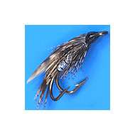 Fly Wet Double Hook SILVER MARCH BROWN Hook 8