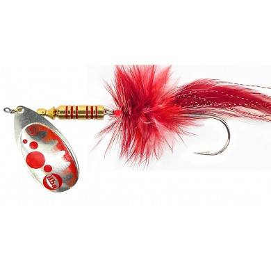 Cucchiaino rotante ILBA Big Fly Metal argento-rosso