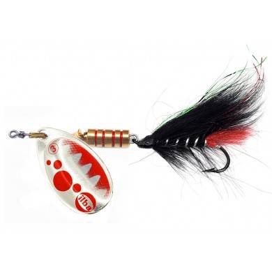 Spinner ILBA TONDO SALMON FOX TAIL Bubble Argento/Rosso