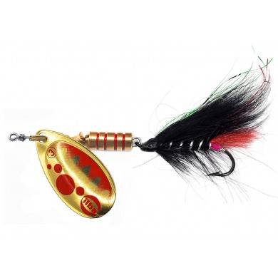 Spinner ILBA TONDO SALMON FOX TAIL Bubble Oro/Rosso